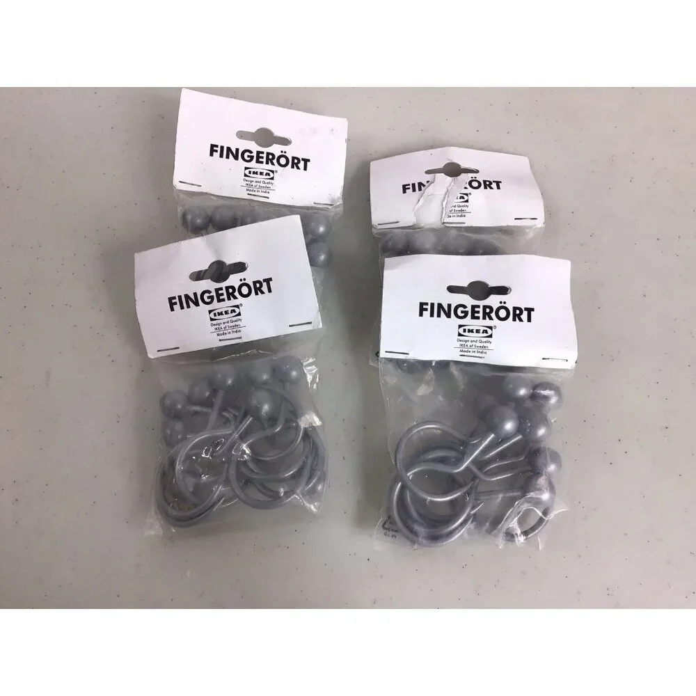 IKEA Shower Curtain Hooks Brushed Nickel New 24